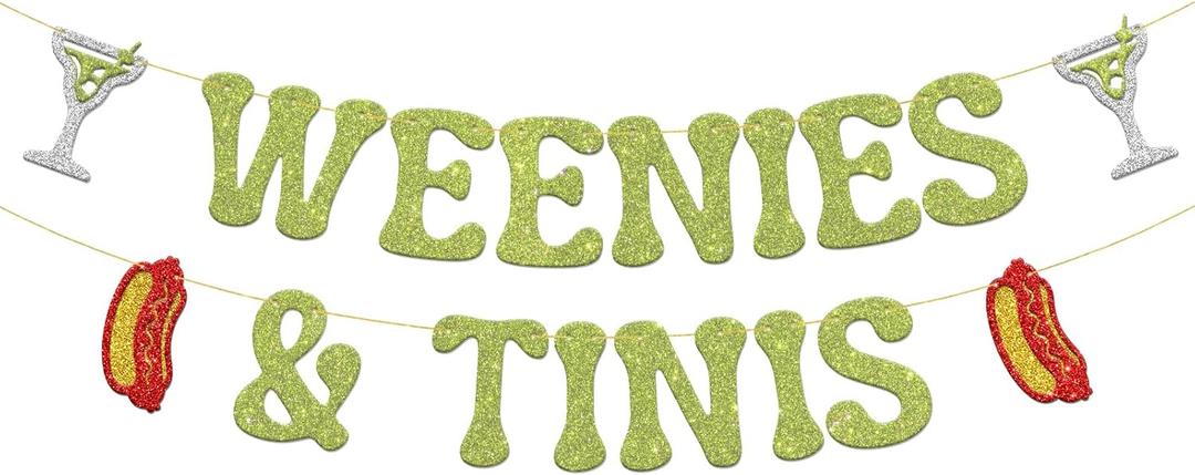 Weenies & Tinis Banner Hot Dog Drink Theme Decorations Bachelorette Party BBQ Celebration Decor Margarita Birthday Decoration