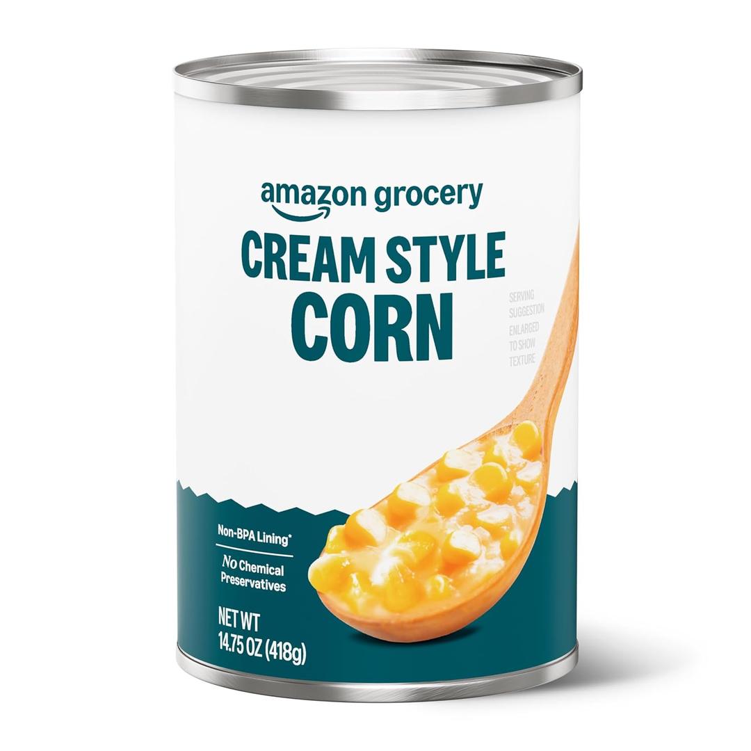 6 x Amazon Grocery, Canned Cream Style Corn, 14.75 Oz (EXP 04/23/29)
