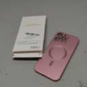 Magnetic for iPhone 16 Pro Max Case [Compatible with MagSafe][Built-in Camera Lens Protector] Slim Soft Silicone Bumper Shockproof Metallic Luster Phone Case (Rose Gold)