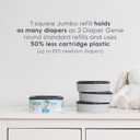 Diaper Genie Jumbo Square Refill, with Continuous Film, can Hold up to 810 Newborn-Sized Diapers per Refill.