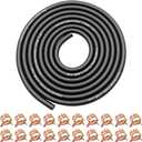 Tnisesm 10ft 1/4 Inch Fuel Line Hose with 20 Clamps, Rubber Fuel Line for Lawn Mower Dirt Bike ATV Generator Small Engines, 1/4" ID Fuel Hose for Briggs & Stratton Kohler Kawasaki
