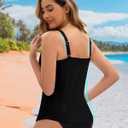 WOWENY Tankini Tops for Women Halter Swimwear Tops Only High Neck Bathing Suit Top No Bottom (Black, XL)