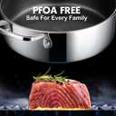 SNOWCLAD Frying Pans Nonstick with Lid,Hybrid Non Stick 5 Quart Saute pan,PFOA Free Cookware,Stainless Steel skillet,12 inch Deep Saute Pan,Dishwasher&Oven Safe,Works on All Cooktops