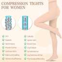 Wegitcs Compression Pantyhose, 15-20mmHG Tights for Women & Men, Medical Grade Compression Stockings for Teachers, Nurses, Office Workers & Varicose Vein Patients, Waist-high Compression Leggings to Relief Leg Fatigue, Large