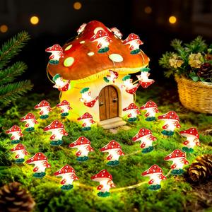 2 x Mushroom Lights Room Decor, Cute String Lights, Christmas Gifts for Women Teen Girls Boys, 10ft 30 LED Cute Mushroom Fairy Lights Battery Operated, Decor for Bedroom Dorm Classroom Plants