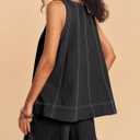 Womens 2 Piece Lounge Set Casual Summer Outfits Sleeveless Tank Top and Elastic Waist Shorts with Pockets (Black, XS)