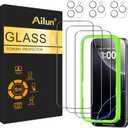 Ailun 3 Pack Screen Protector for iPhone 16 Pro [6.3 inch] + 3 Pack Camera Lens Protector with Installation Frame,Case Friendly Tempered Glass Film,[9H Hardness] - HD