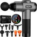 TOLOCO Massage Gun, Deep Tissue Back Massage for Athletes for Pain Relief, Percussion Massager with 10 Massages Heads & Silent Brushless Motor, Mothers Day Gifts, Carbon