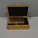 Faux Leather Decorative Jewelry Storage Organizer Boxes Set of 2, Gold