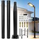 20FT Street Light Pole, Galvanized Steel Post with Rebar Base