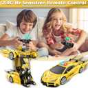 Remote Control Car, One-Button Transform Toys Car, 2.4GHz RC Cars 1:18 Scale, 360 Degree Rotation Police Car Toy Transforming into Robot Toy for Boys Girl Kids 4-7 8-12 6-8, Birthday