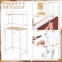 CroBlissful 2 Tier Mini Fridge Stand with Storage with Wheels, Microwave Stand with Storage, Multi Purpose Organizer Shelf for Dorm, Kitchen, and Office(White, 17.7" d x 27.5" w x 60.2" h)