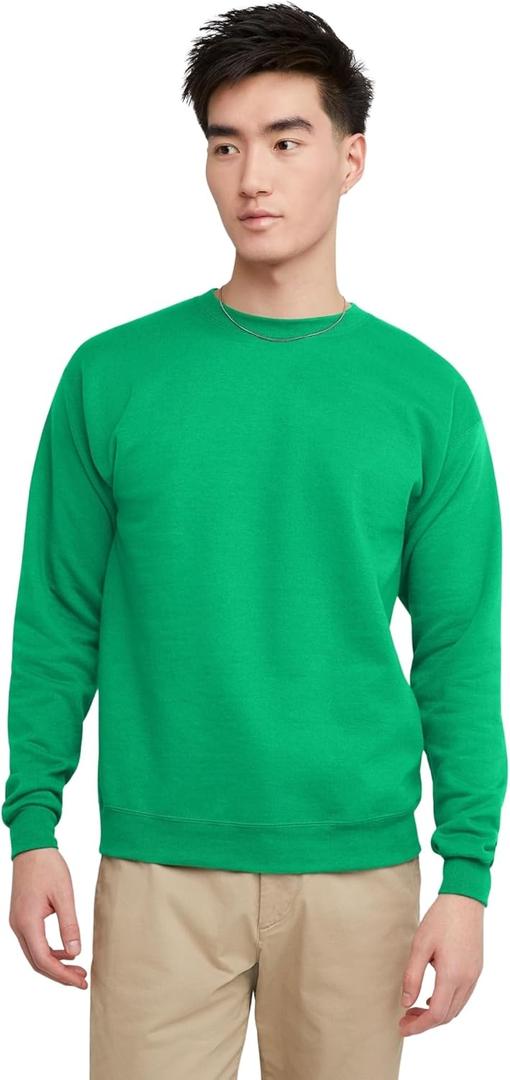 Hanes Men's Ecosmart Fleece Sweatshirt, Pullover Crewneck Sweatshirt, Kelly  Green (XX-Large)