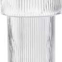 YANWE1 Large Glass Vase, 12 Inches Tall Vase for Flowers, Flower Vases for Bouquet, Modern Ribbed Glass Vases for Living Room, Dining Table, Office, Entryway, Mantle, Shelf, Wedding Gifts (Clear)