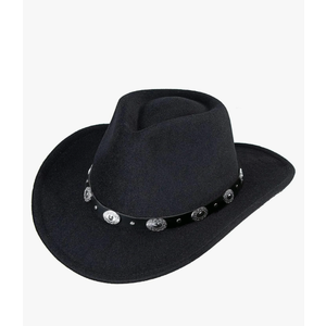 INOGIH Women Men Western Cowboy Cowgirl Hat Fedora with Pull-on Closure Outdoor Wide Brim Fedora Hat (M)