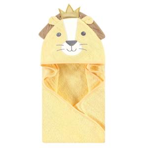 Hudson Baby Unisex Baby Cotton Animal Face Hooded Towel, King Lion, One Size