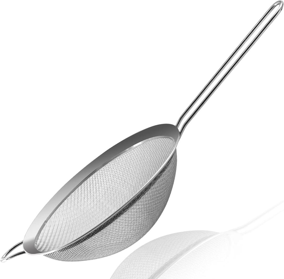 Anaeat Fine Mesh Strainers - Premium Stainless Steel Colander Sieve Sifters, with Durable Mesh and Sturdy Handle, Excellent for Sifting Dry ingredients, Flour, Pastas, Rice, Tea (7.09"