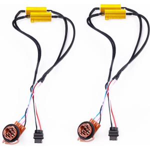 2Pcs 3157 4157 T25 Load Resistor Fix Hyper Flash, 50W 6 Ohm Load Resistors for 3157 Switchback Led Turn Signal Light, Led Resistor Turn Signal Kit