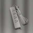 ANNQUAN 40W Fast Charging Under Desk Power Strip,12 Outlet Mountable Power Strip with 4 USB,1200J Surge Protection,6FT Flat Extension Cord (20W_White)