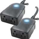 Prime Smart WiFi Outdoor Outlet - 2 Pack, Black