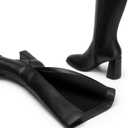 DREAM PAIRS Knee High Boots for Women Square Toe Gogo Chunky Heel Tall Boot Fashion Side Zipper Long Boot