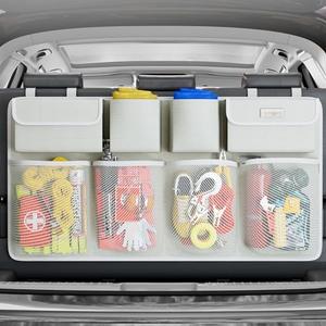 SURDOCA Hanging Trunk Organizer for SUV, [UPGRADED 7 Times] Car Organizers and Storage, Car Accessories Interior, Space Saving Expert-Beige