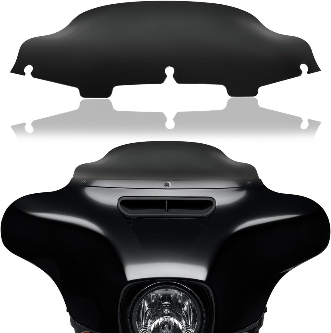 Rich Choices 6" Motorcycle Windshield Windscreen Wind Splitter Compatible with Harley Davidson Touring Street Glide Electra Glide FLHT FLHTCU Ultra Classic Glide FLHX FLHTK Tri Glide 1996-2013