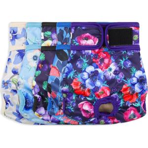 Female Dog Diapers 5Pcs - Premium Reusable Diapers for Doggie in Heat - Highly Absorbent Dog Diapers Female for Pet Incontinence with Adjustable Snaps, Rose, XL