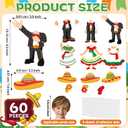 60Pcs Mexican Cutouts Mexican Fiesta Classroom Bulletin Board Decorations Fiesta Photo DIY Craft Cutouts Mexico De Mayo Themed Cutout for School Classroom Office Home Chalkboard Wall Door Decor