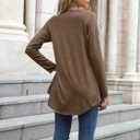 Locryz Women Tunic Tops for LeggingsGraphic Print Shirt Casual Long Sleeve Tunics Blouse (L)