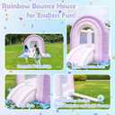 Magic Rainbow Bounce House, Kids Bounce House with Slide, Pink Bouncy House Indoor Outdoor, Blower Included, 8 ft L x 6 ft W x 6.7 ft H, Dreamy Play Space for Kids