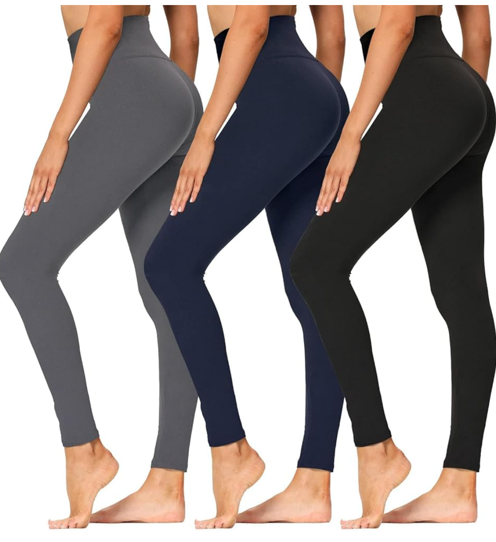 High Waisted Leggings for Women - Soft Athletic Tummy Control Yoga Pants for Cycling Dance Tights, L-XL