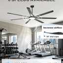 Ohniyou 84'' Large Ceiling Fan with Lights, High CFM Industrial Ceiling Fan Remote/APP Control, 7 Aluminum Blades, 3CCT, for Warehouse, Shop, Gym, Black
