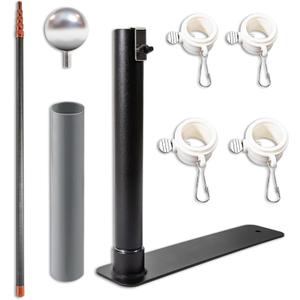 Upgraded Telescopic Flagpole with Anti-Break Tube, Thickened Tire Bracket Tailgate Flagpole - 20ft Carbon Fiber RV Flagpole Kit, Suitable for Tailgate Parties, Camping and Outdoor Activities