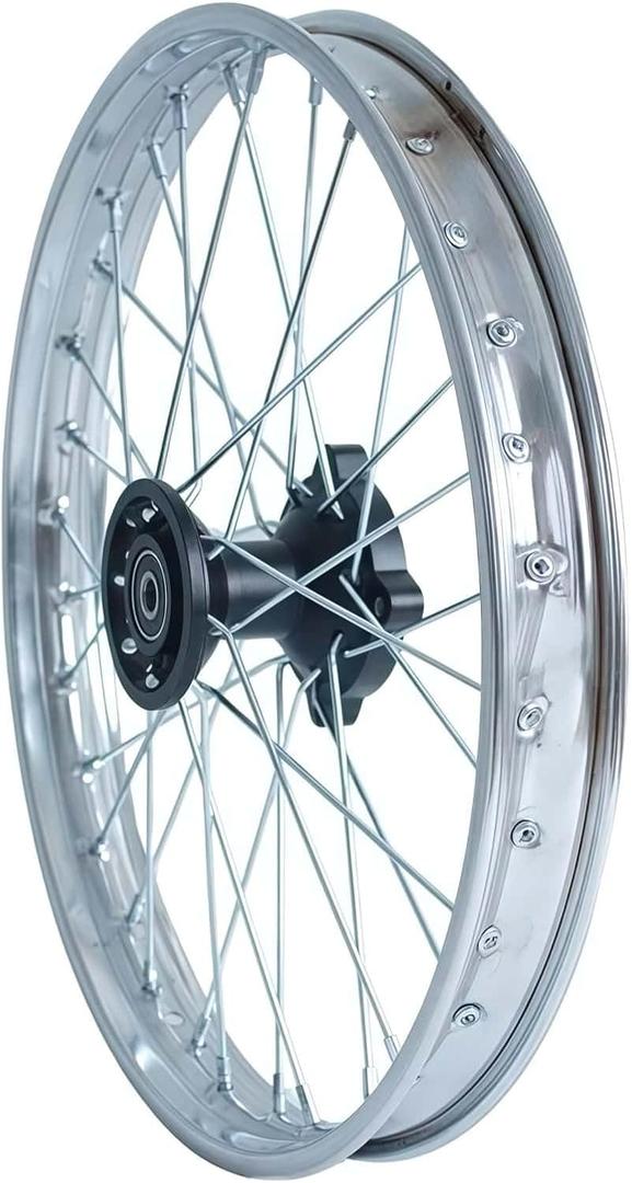 Hauertzx Wheel Rim Hub Compatible for 70CC 90CC 110CC 125CC 140CC 150CC 160CC Off Road Motocross Pit Dirt Rocket Bike (Silver, 70/100-17" 15mm)