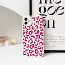 NITITOP Compatible with iPhone 12 Case Aesthetic Cute Leopard Print Pattern for Women Girls Men Trendy Slim Fit TPU Bumper Silicone Shockproof Full Camera Protection Cover - Rose Pink
