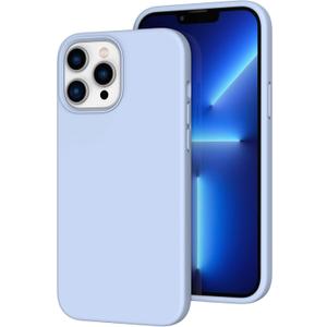 K TOMOTO Compatible with iPhone 13 Pro Max Case for Women and Men, [Full-Body Protection] [Anti-Fingerprint] [Soft-Touch] Shockproof Soft Silicone Phone Case for iPhone 13 Pro Max 6.7", Light Blue