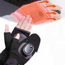Heated Gloves for Women, Smart Thermostatic Electric Heated Fingerless Gloves Rechargeable Heated Gloves with Digital Display, Hand Warming Gloves for Work Cycling Skiing Outdoor Snow
