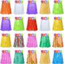 Sumind 20 Pieces Hawaiian Luau Hula Skirts Small Kids Grass Skirts Hawaiian Skirt for Kids Children's Hula Skirts Grass Skirts for Luau Party, Birthday Party, Beach Party, 12 Inch