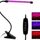 LED Grow Lights for Indoor Plants 20 LED, Plant Growing Lights Full Spectrum Auto ON Off with 3/9/12H Timer, 9 Dimmable Lightness Clip-On Desk Grow Lamp Bulb (Red+Blue)