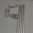 Silver Decorative Crystal Curtain Rods: 18-4 Inch Heavy Duty Adjustable Window Curtains Rods for Bedroom Living Room, Nickel Modern Girly Acrylic Drapery Rods Set with Sheer Bling Foil Finials