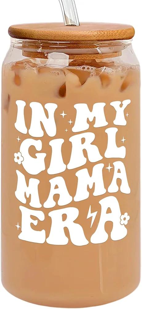Mocosweeties Girl Mom Gifts from Daughter - Birthday, Mothers Day, Christmas Gifts for Girl Mom - Gift for Girls Mama, New Moms, Expecting Moms, First Time Mama, Mothers To Be - 16 Oz Can Glass