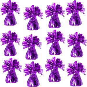 Metallic Balloon Weights, Birthday Party Favors, Novelty and Gag Gifts, 5.5" Inches, 12-Pack (Purple)