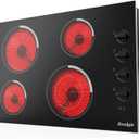 Electric Cooktop 30 Inch - 4 Burner Built-in(29.13"x19.3") Electrical Stovetop 7400W, 30 In Radiant Electric Stove with Glass Protection Metal Frame, Auto Shut Off, 220-240V Hard Wired