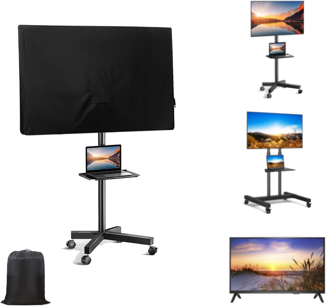 TV Cover for Moving, Mobile TV Stand Cover 45-60 Inch Weatherproof, Outdoor TV Protect the TV from Dust, UV Rays and Moisture