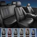 Fit Forester Car Seat Covers for Subaru Forester 2007-2024 2025 2026 -Upgraded Premium Waterproof & Breathable Leather,Airbag Compatible,All-Weather Seat Cushion Protector,Full Set,Black
