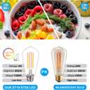 40W Dimmable LED Edison Bulbs, E26 Base Vintage Light Bulbs - Warm 2700K Filament Edison Light Bulbs for Chandeliers, Pendants & Lamps (6-Pack)