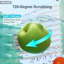 JOYMOOP Fruit Cleaner Spinner JOYLOOP, Large Fruit Washer Spinner, Fruit Cleaner Spinner with Fruit Washer Bowl, Vegetable Fruit Spinner Washer,Fruit and Vegetable Scrubber