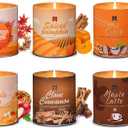 6Pack/54oz Non-Toxic Scented Candle Set, Fall Winter Candles, Decorative Holiday Candles for Women Men, 9oz Apple/Cinnamon/Pumpkin/Vinilla/Cocoa/Maple Soy Christmas Scented Candle for Holiday Gifts