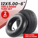 AR-PRO Exact Replacement 12x5.00-6" Tires and Inner Tubes for Razor Dirt Quad Versions 19+, Go-Karts, Lawn Mowers, Wheelbarrow, and More - Quality Inner Tubes with Bent Valve Stems (Set of 2)
